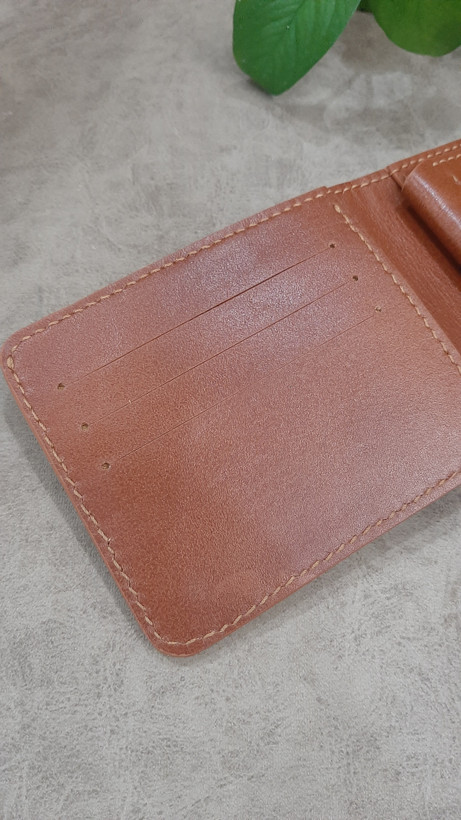 کیف پول جیبی سه لت چرم دست دوز