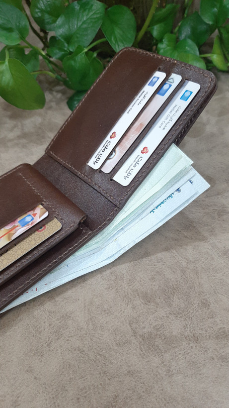 کیف پول جیبی سه لت چرم دست دوز