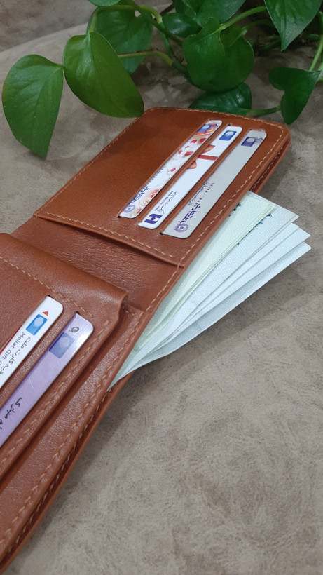 کیف پول جیبی سه لت چرم دست دوز