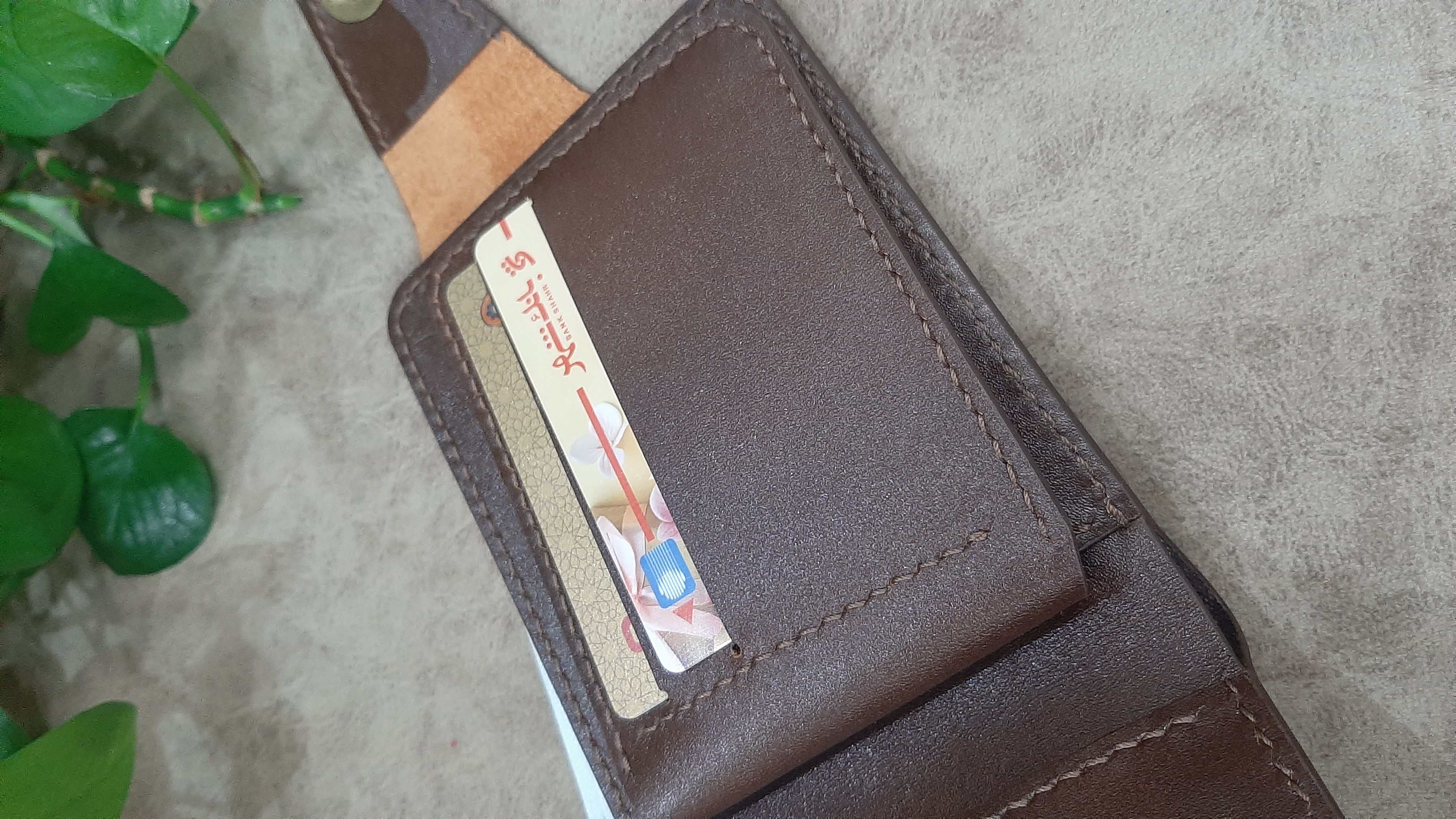 کیف پول جیبی سه لت چرم دست دوز